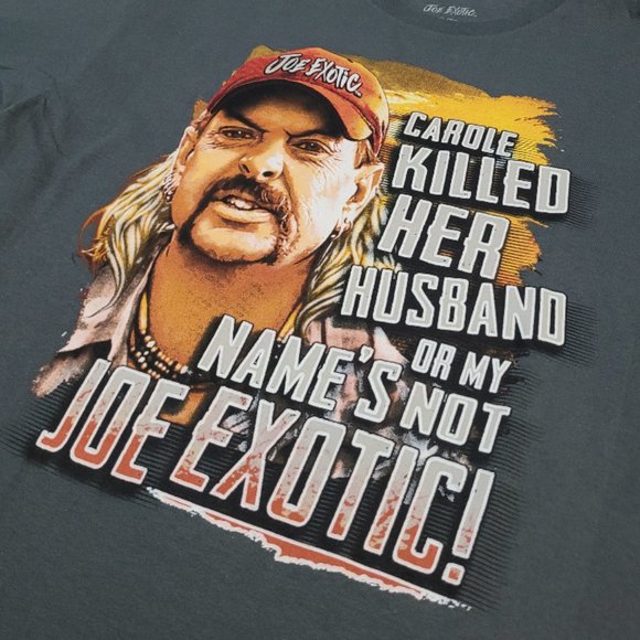 Tiger King Joe Exotic Grey Graphic T-Shirt - Picture 2 of 4